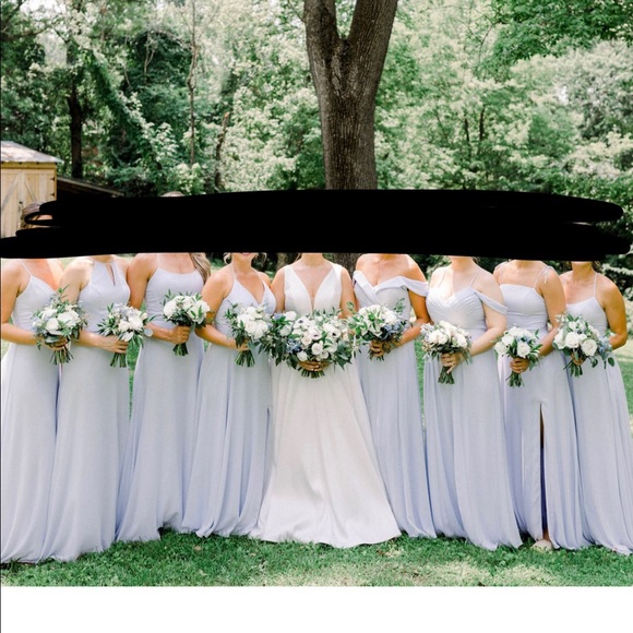 Mori Lee style #21559 in color Fog. Worn once - Picture 7 of 8